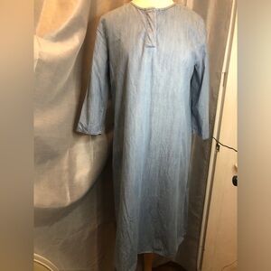 Solika long denim dress. Snap closure. Size small